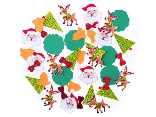 Foam stickers Happy Christmas - DpCraft - 48 pcs.