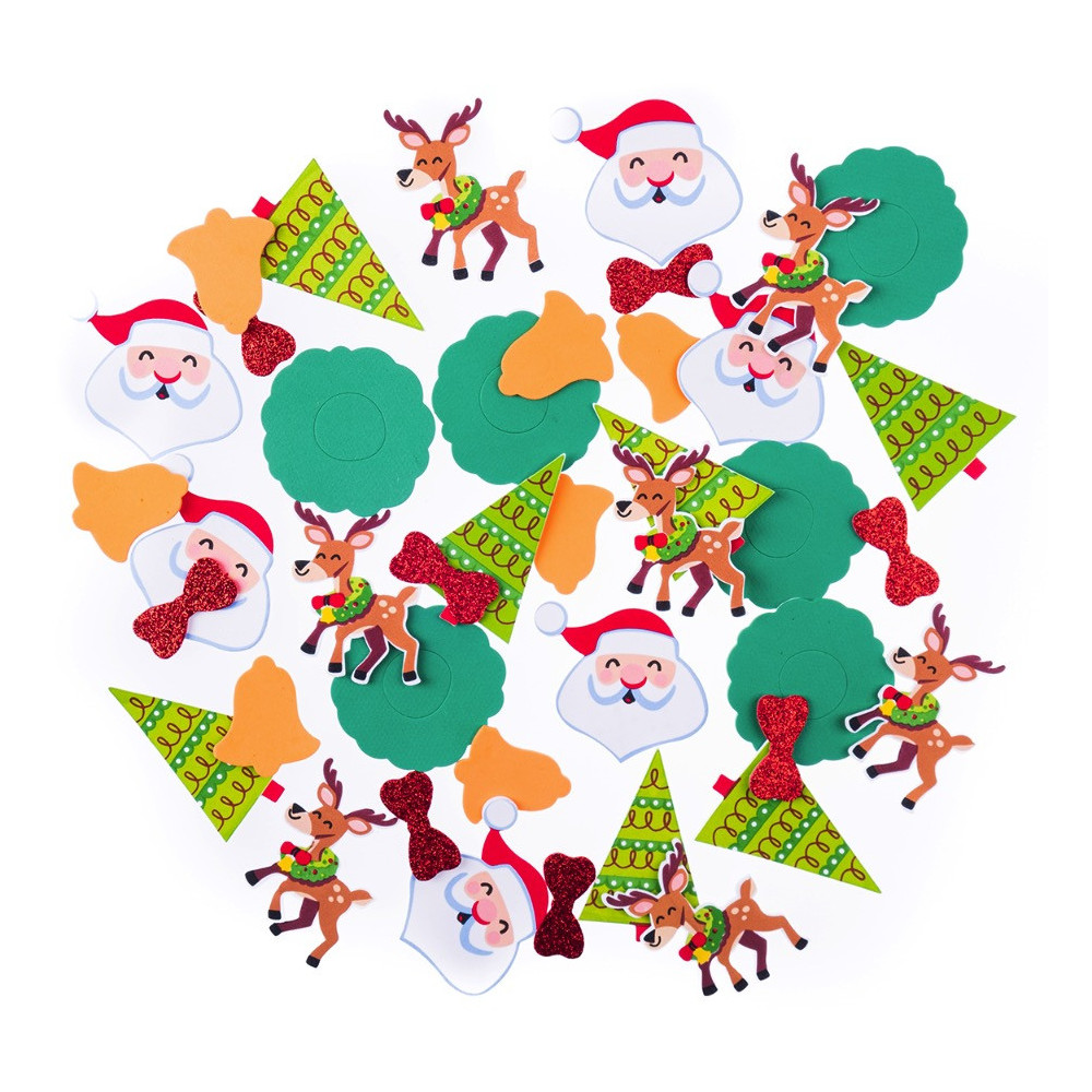 Foam stickers Happy Christmas - DpCraft - 48 pcs.