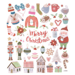 Stickers with glitter, Cozy Christmas - DpCraft - 43 pcs.