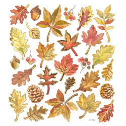 Stickers with embellishments, Leaves - DpCraft - 28 pcs.