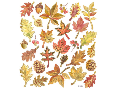 Stickers with embellishments, Leaves - DpCraft - 28 pcs.
