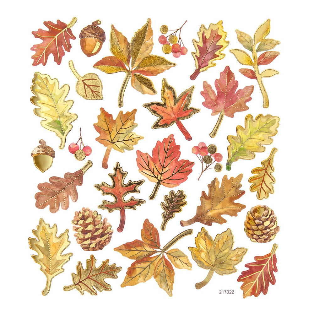 Stickers with embellishments, Leaves - DpCraft - 28 pcs.