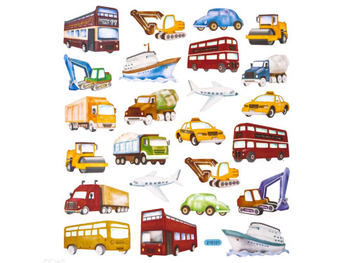 Stickers with embellishments, Transport - DpCraft - 24 pcs.