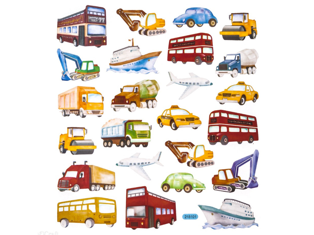 Stickers with embellishments, Transport - DpCraft - 24 pcs.