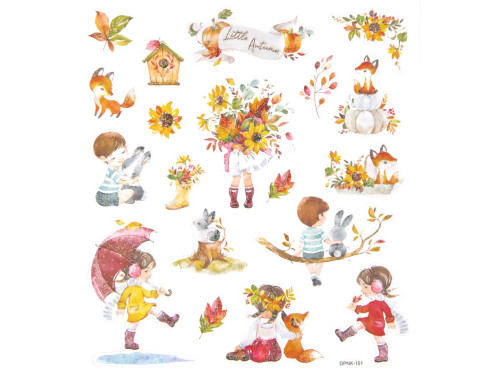 Stickers with glitter, Little Autumn - DpCraft - 19 pcs.
