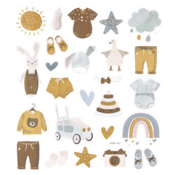 Stickers with glitter, Baby Boy - DpCraft - 25 pcs.