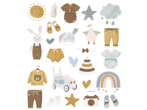 Stickers with glitter, Baby Boy - DpCraft - 25 pcs.