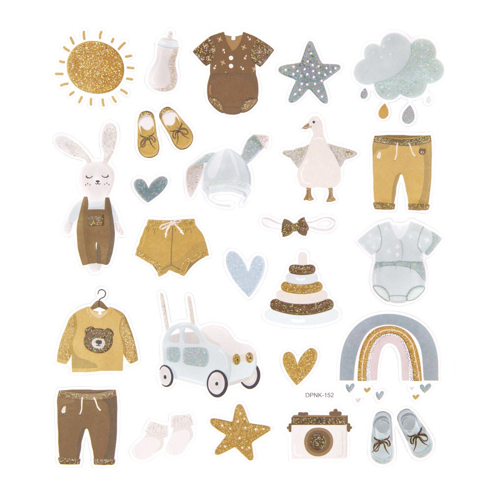 Stickers with glitter, Baby Boy - DpCraft - 25 pcs.