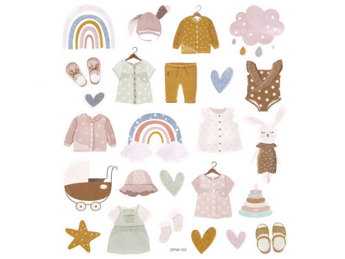 Stickers with glitter, Baby Girl - DpCraft - 25 pcs.