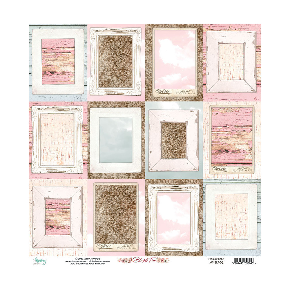 Scrapbooking paper 30,5 x 30,5 cm - Mintay - Blissful Time 06