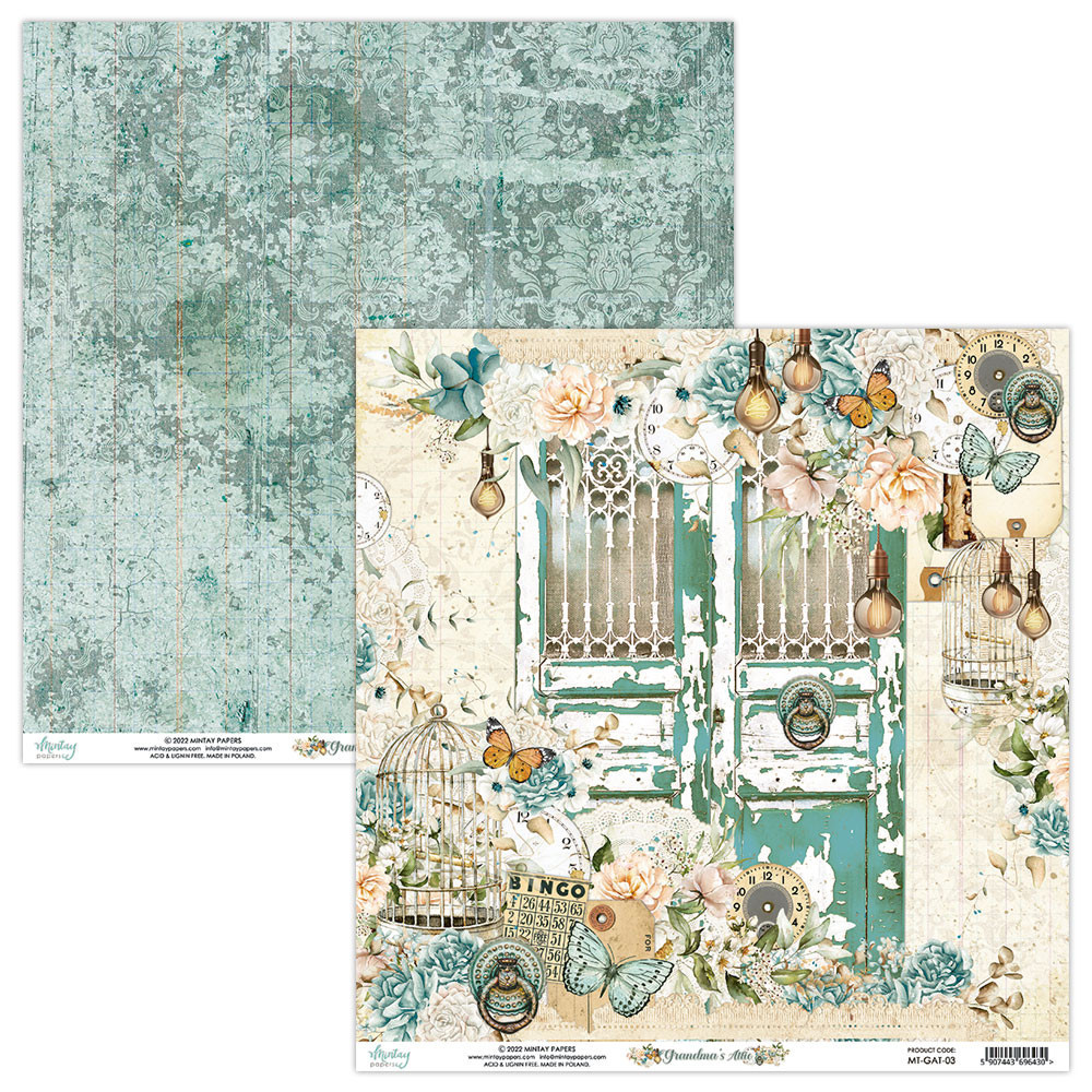 Zestaw papierów do scrapbookingu 15,2 x 15,2 cm - Mintay - Grandma's Attic