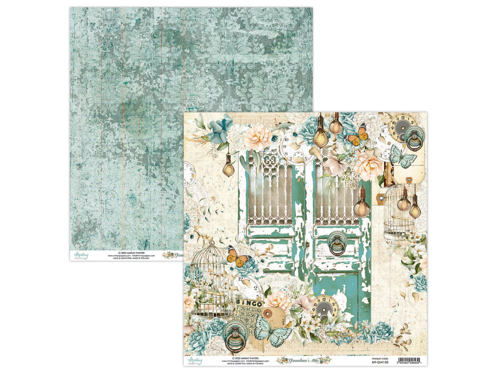 Set of scrapbooking papers 15,2 x 15,2 cm - Mintay - Grandma's Attic