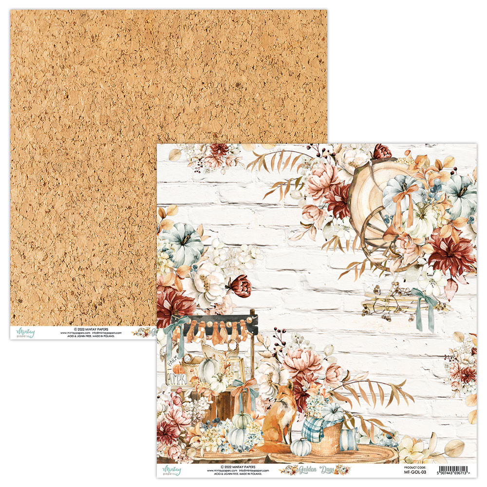 Scrapbooking paper 30,5 x 30,5 cm - Mintay - Golden Days 03