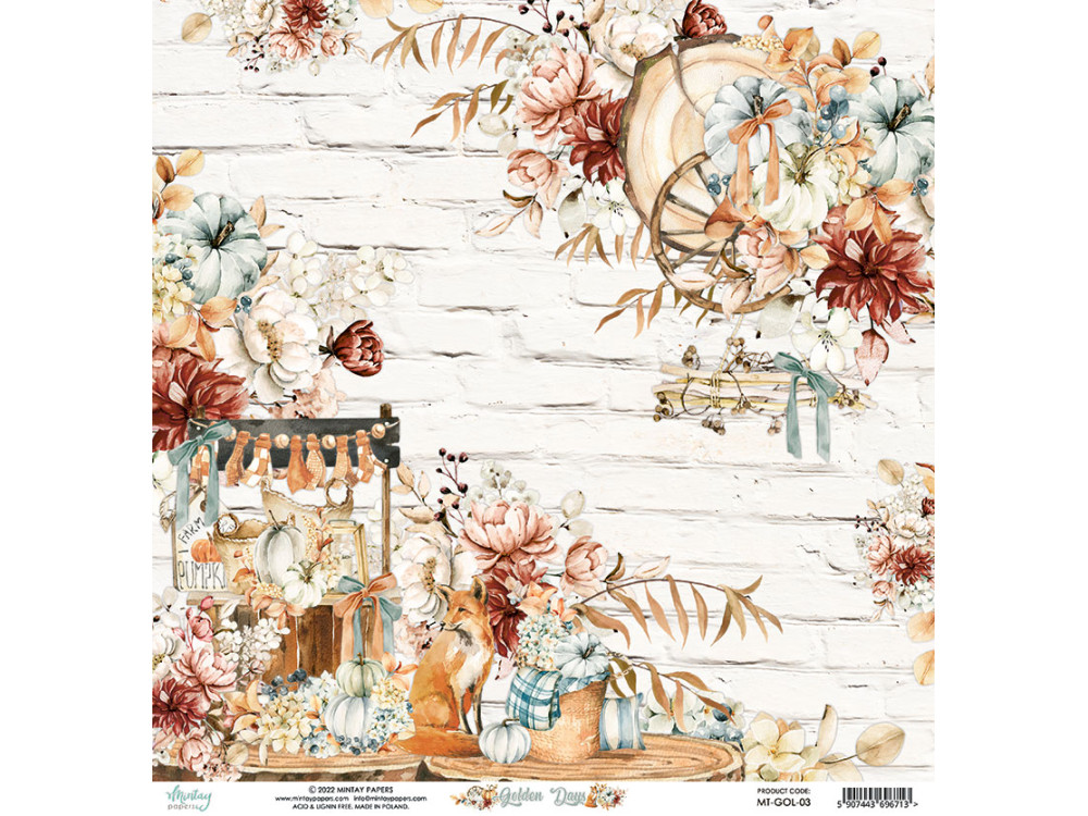 Papier do scrapbookingu 30,5 x 30,5 cm - Mintay - Golden Days 03