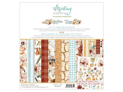 Set of scrapbooking papers 30,5 x 30,5 cm - Mintay - Golden Days