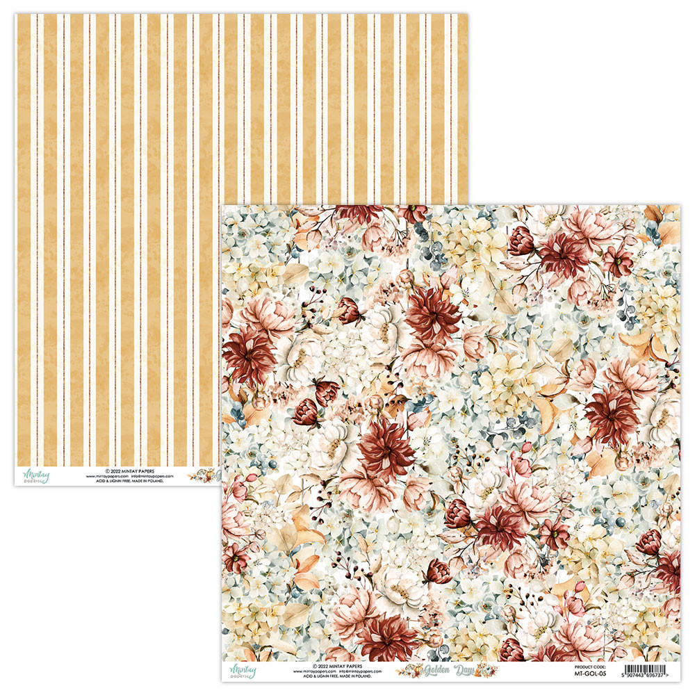 Set of scrapbooking papers 30,5 x 30,5 cm - Mintay - Golden Days
