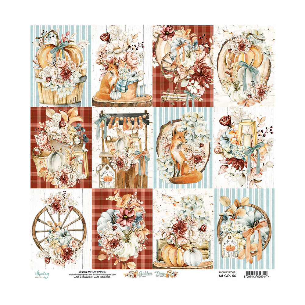 Set of scrapbooking papers 30,5 x 30,5 cm - Mintay - Golden Days