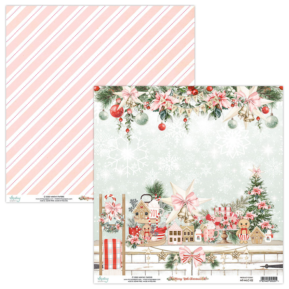 Scrapbooking paper 30,5 x 30,5 cm - Mintay - Merry Little Christmas 02
