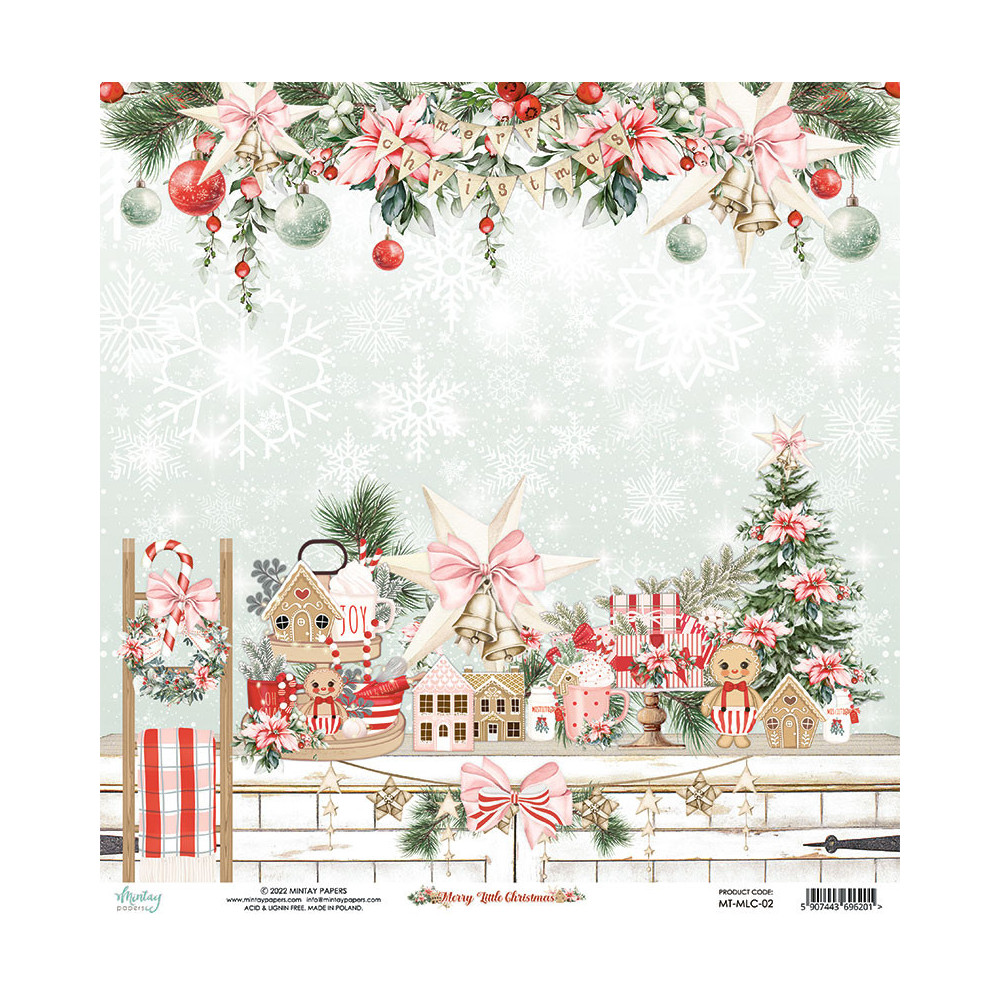 Papier do scrapbookingu 30,5 x 30,5 cm - Mintay - Merry Little Christmas 02