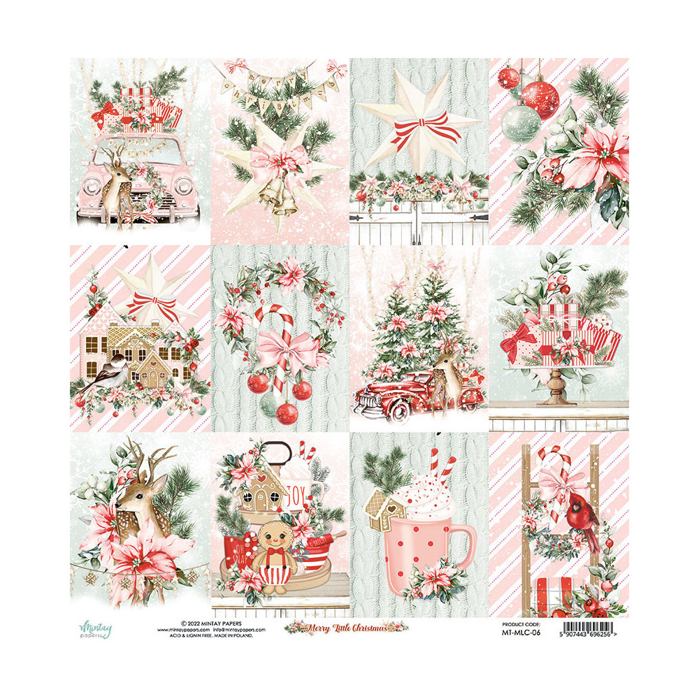 Set of scrapbooking papers 15,2 x 15,2 cm - Mintay - Merry Little Christmas