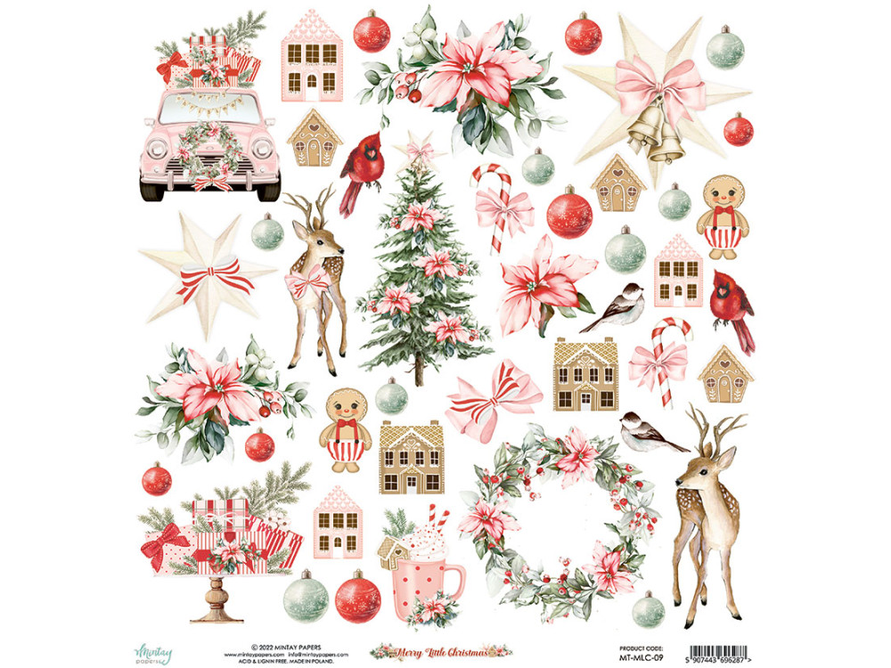Elementy do wycinania 30,5 x 30,5 cm - Mintay - Merry Little Christmas