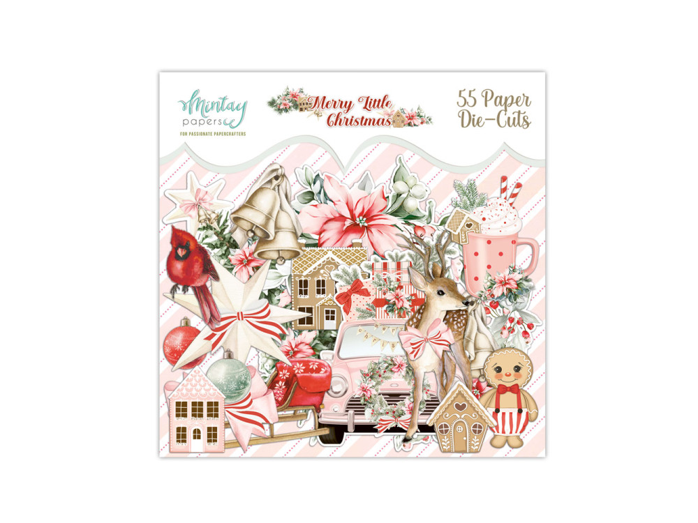 Set of paper die-cuts - Mintay - Merry Little Christmas, 53 pcs.