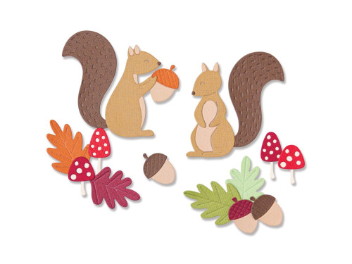 Zestaw wykrojników Thinlits - Sizzix - Harvest Squirrels, 8 szt.
