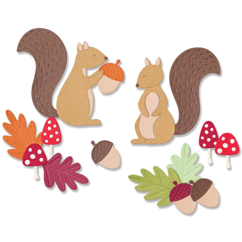 Thinlits cutting dies - Sizzix - Harvest Squirrels, 8 pcs.