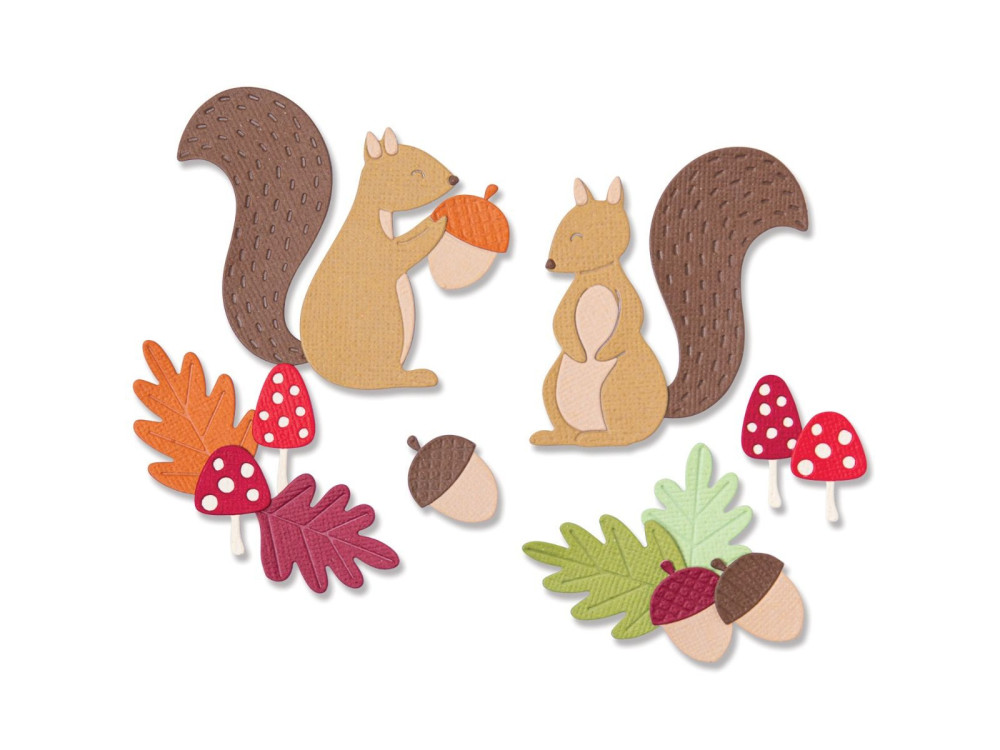 Thinlits cutting dies - Sizzix - Harvest Squirrels, 8 pcs.