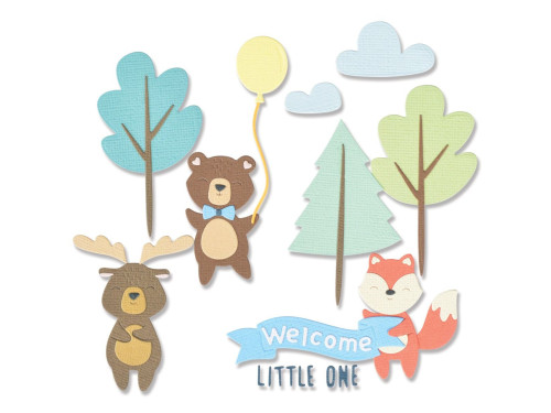 Zestaw wykrojników Thinlits - Sizzix - Woodland Baby Set, 26 szt.
