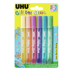 Shiny Glitter glue - UHU - 6 x 10 ml