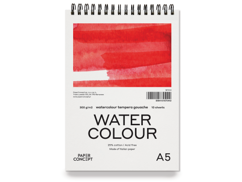 Watercolour spiral paper pad - PaperConcept - cold press A5 300 g 10 sheets