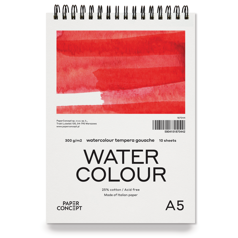 Watercolour spiral paper pad - PaperConcept - cold press, A5, 300