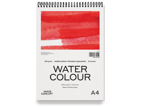 Watercolour spiral paper pad - PaperConcept - cold press A4 300 g 10 sheets