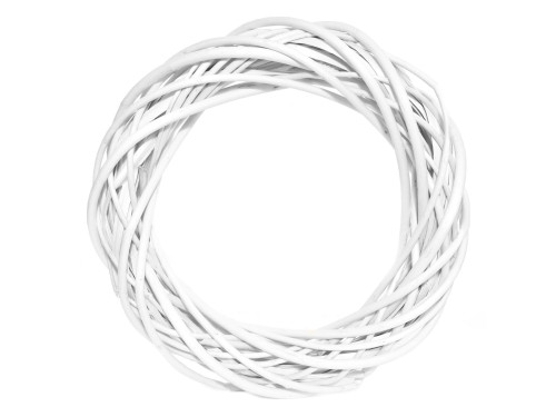 Braided wreath, base for garlands - white, 25 cm