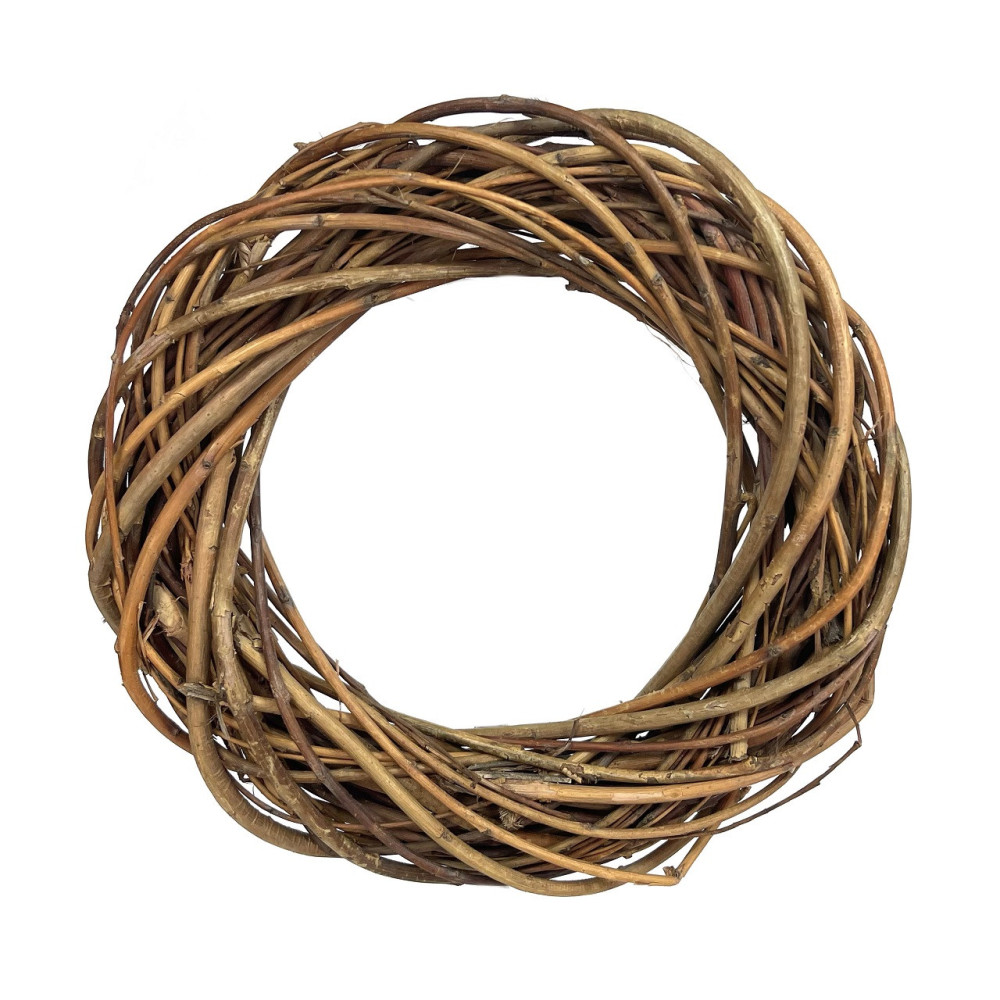 Wianek pleciony, wiklinowy, baza do stroików - naturalny, 20 cm