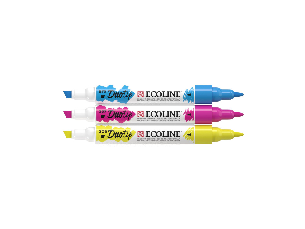 Zestaw pisaków dwustronnych Ecoline Duotip, Primary - Talens - 3 kolory