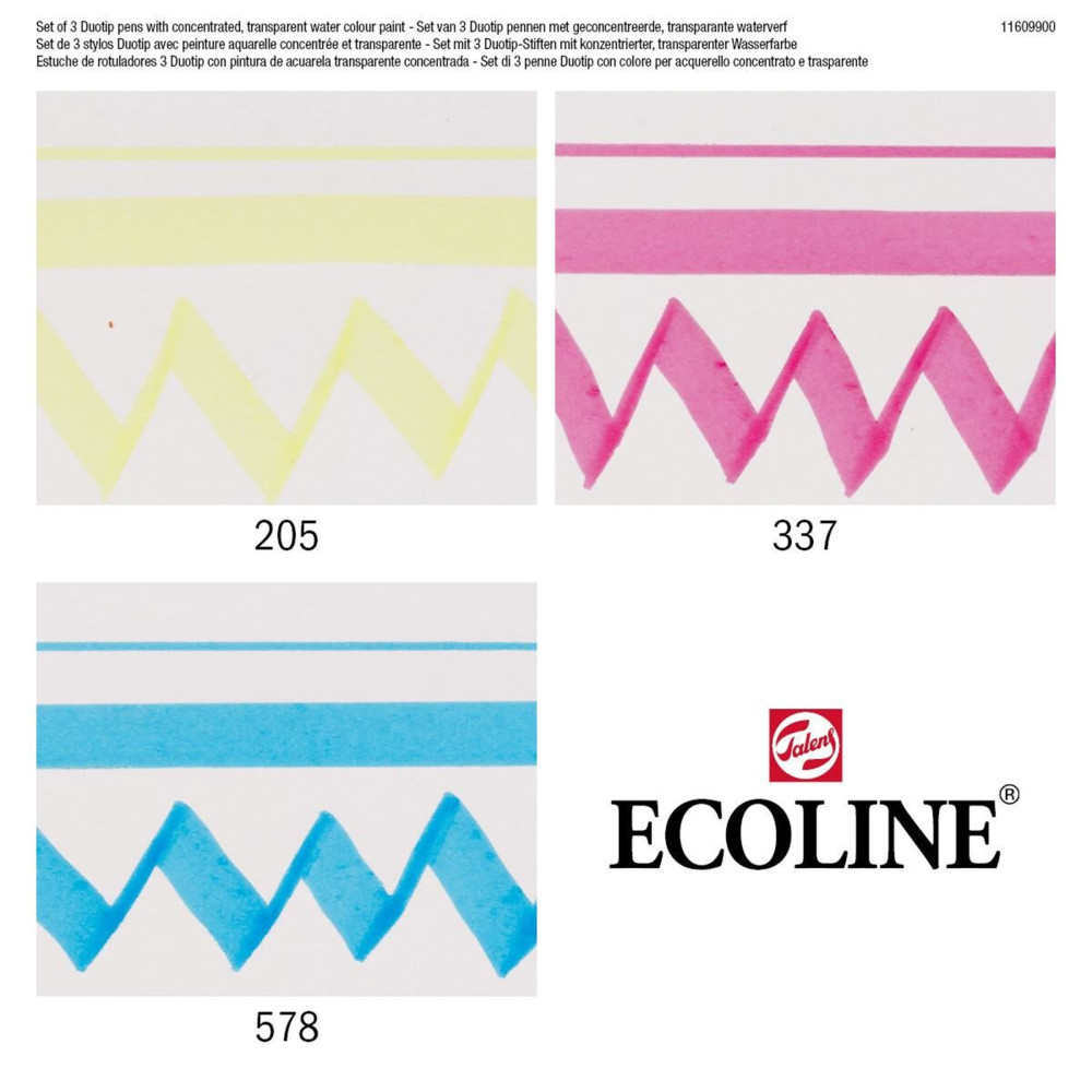 Zestaw pisaków dwustronnych Ecoline Duotip, Primary - Talens - 3 kolory