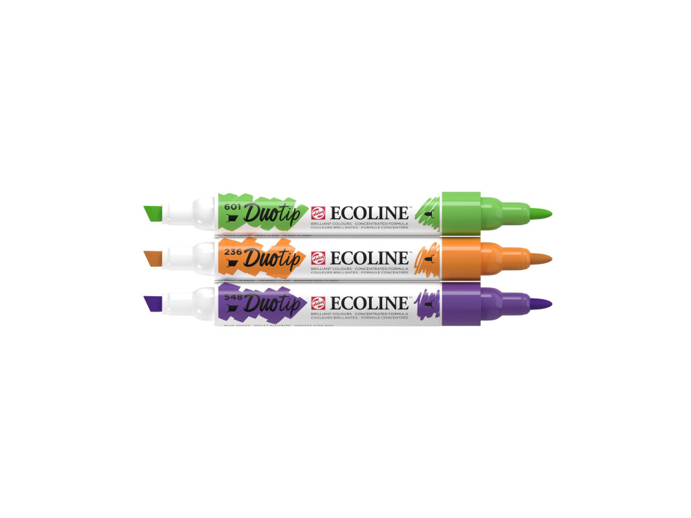 Zestaw pisaków dwustronnych Ecoline Duotip, Secondary - Talens - 3 kolory