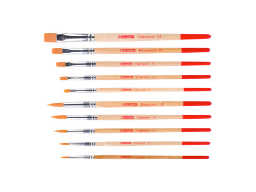Set of poliester Filament brushes - Talens Art Creation - 10 pcs.