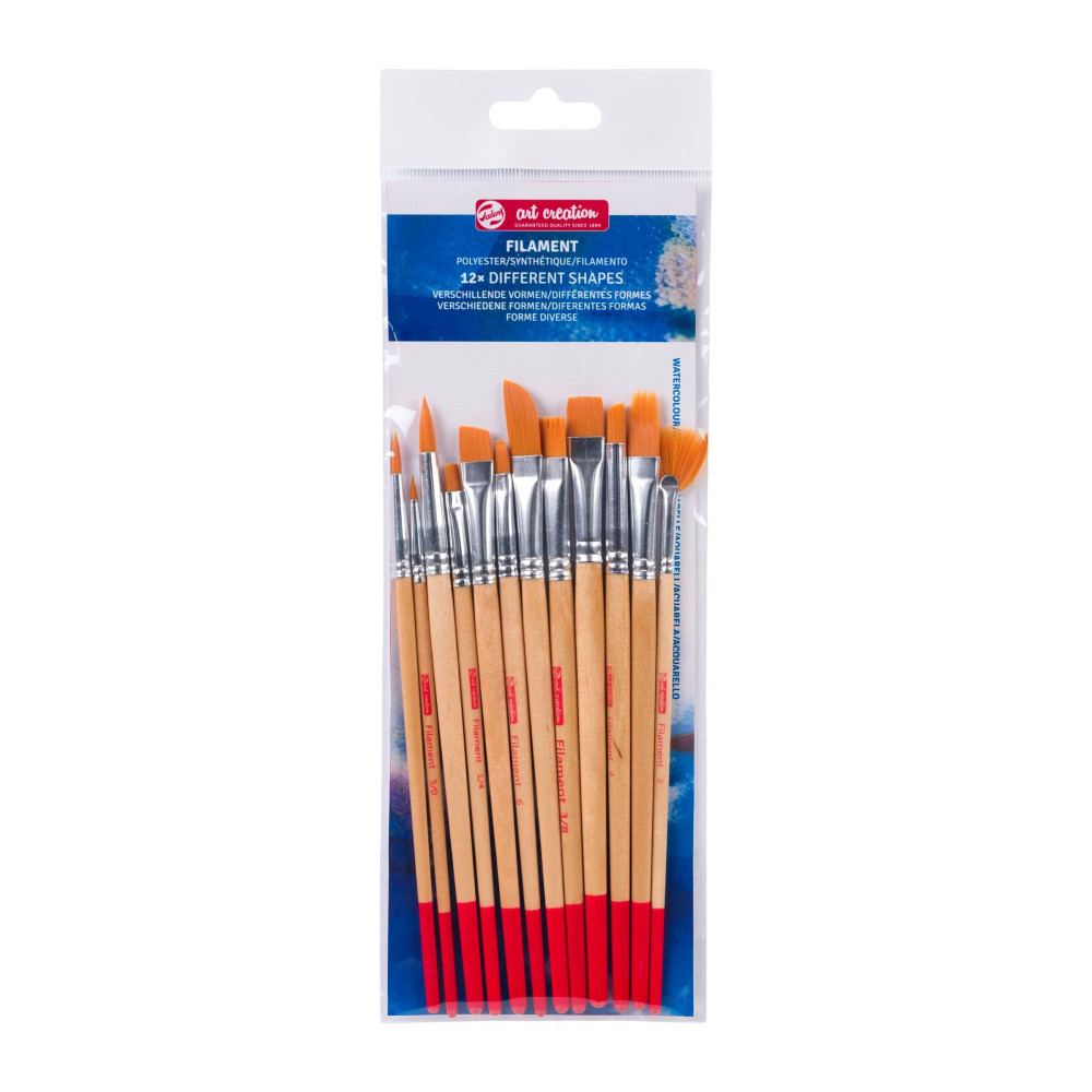 Set of poliester Filament brushes - Talens Art Creation - 12 pcs.