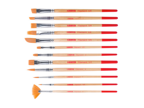 Set of poliester Filament brushes - Talens Art Creation - 12 pcs.