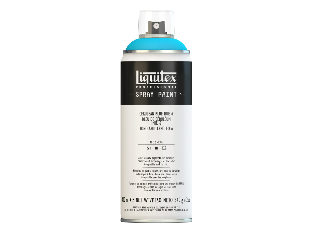 Farba akrylowa w spray'u - Liquitex - Cerulean Blue Hue 6, 400 ml