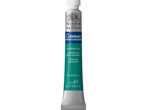 Cotman Watercolor Paint - Winsor & Newton - Viridian Hue, 8 ml