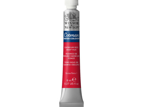 Farba akwarelowa Cotman - Winsor & Newton - Cadmium Red Deep Hue, 8 ml