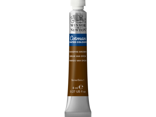 Cotman Watercolor Paint - Winsor & Newton - Vandyke Brown, 8 ml