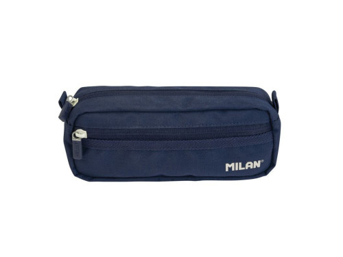 2-zipped rectangular pencil case 1918 series - Milan - navy blue