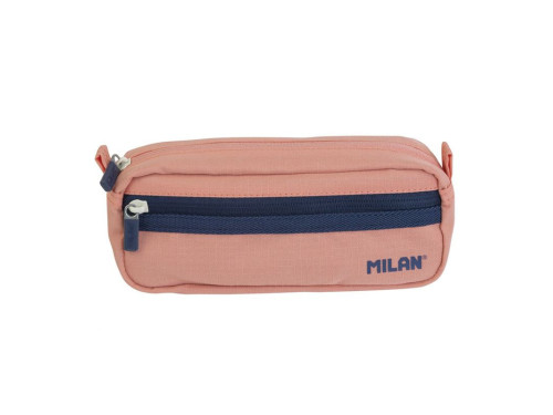 2-zipped rectangular pencil case 1918 series - Milan - pink