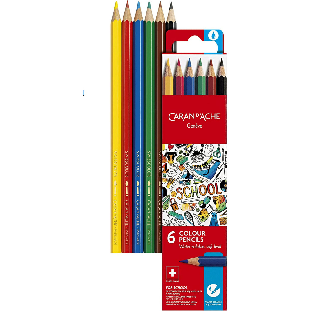 Zestaw kredek ołówkowych School Line - Caran d'Ache - 6 kolorów