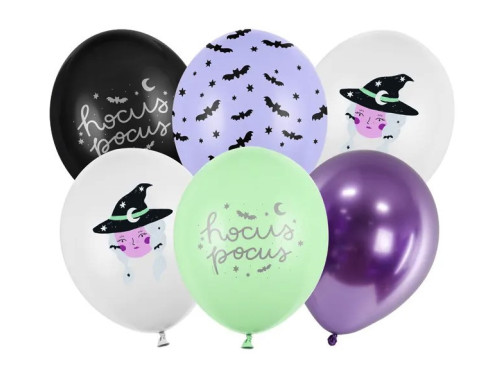 Latex balloons, Witch - 30 cm, 6 pcs.